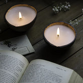 THENGA Coconut Shell Eco-Friendly Candle/Diya (Set of 2)